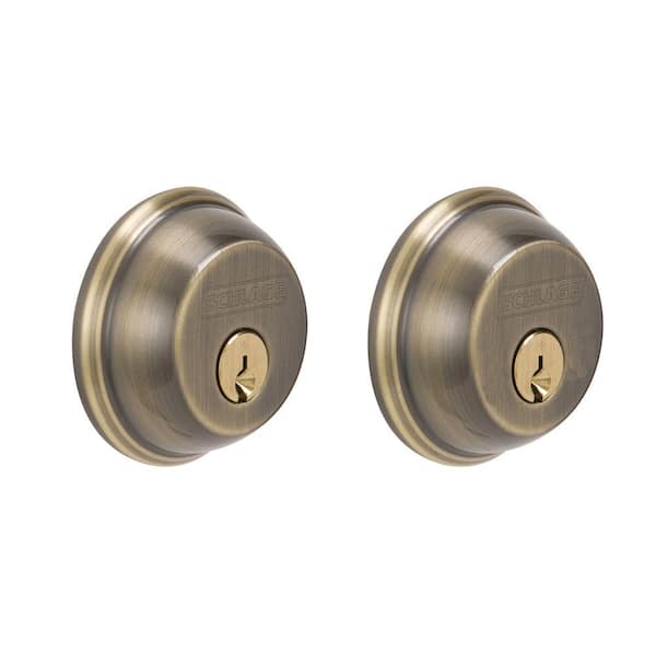 Schlage Double Cylinder Antique Brass Deadbolt (1)