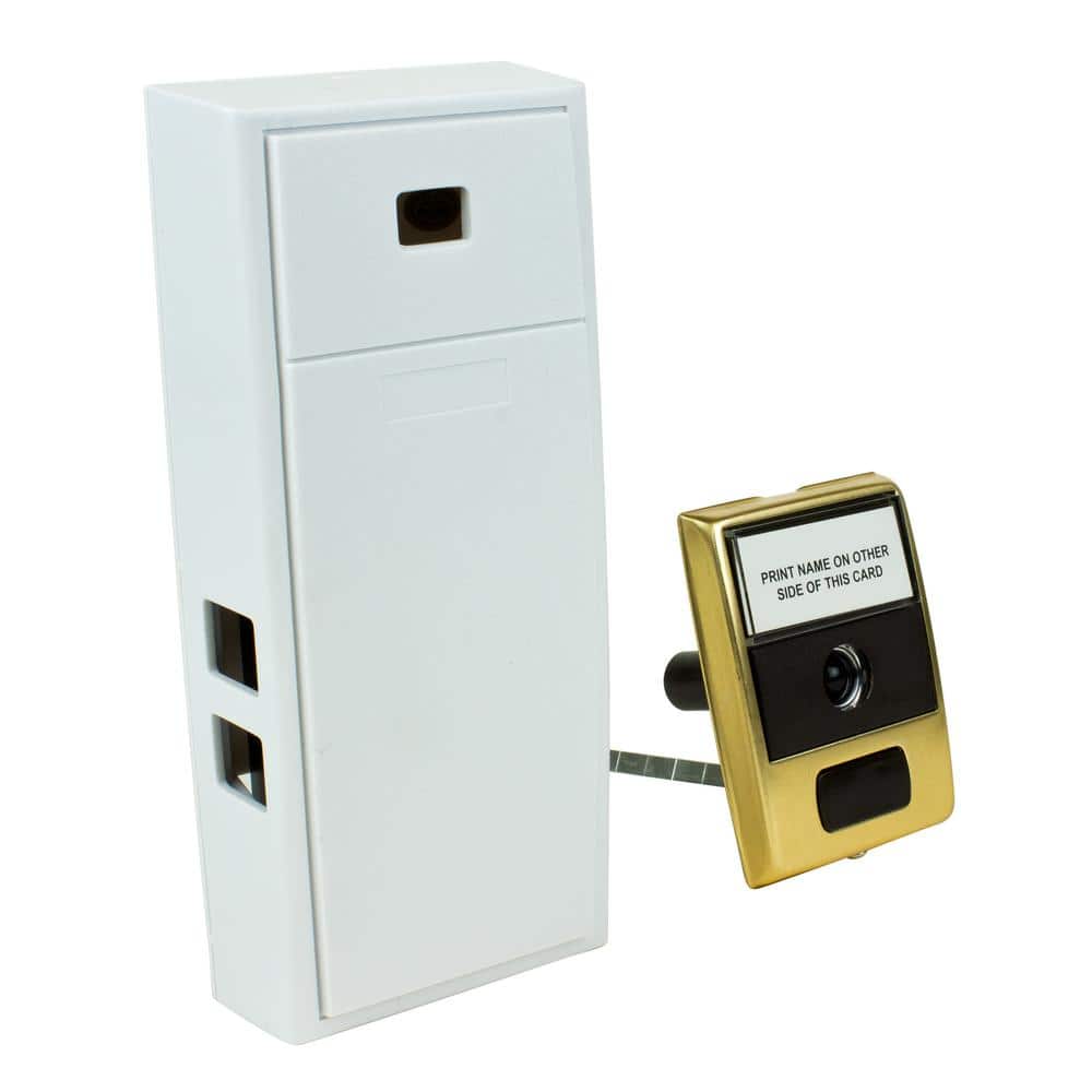 Newhouse Hardware 2-Note Mechanical Wireless Doorbell Chime and Doorbell Push Button with Built-In Door Viewer