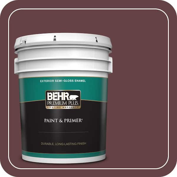 BEHR PREMIUM PLUS 5 gal. #T11-10 Wild Thing Semi-Gloss Enamel Exterior Paint & Primer (2)