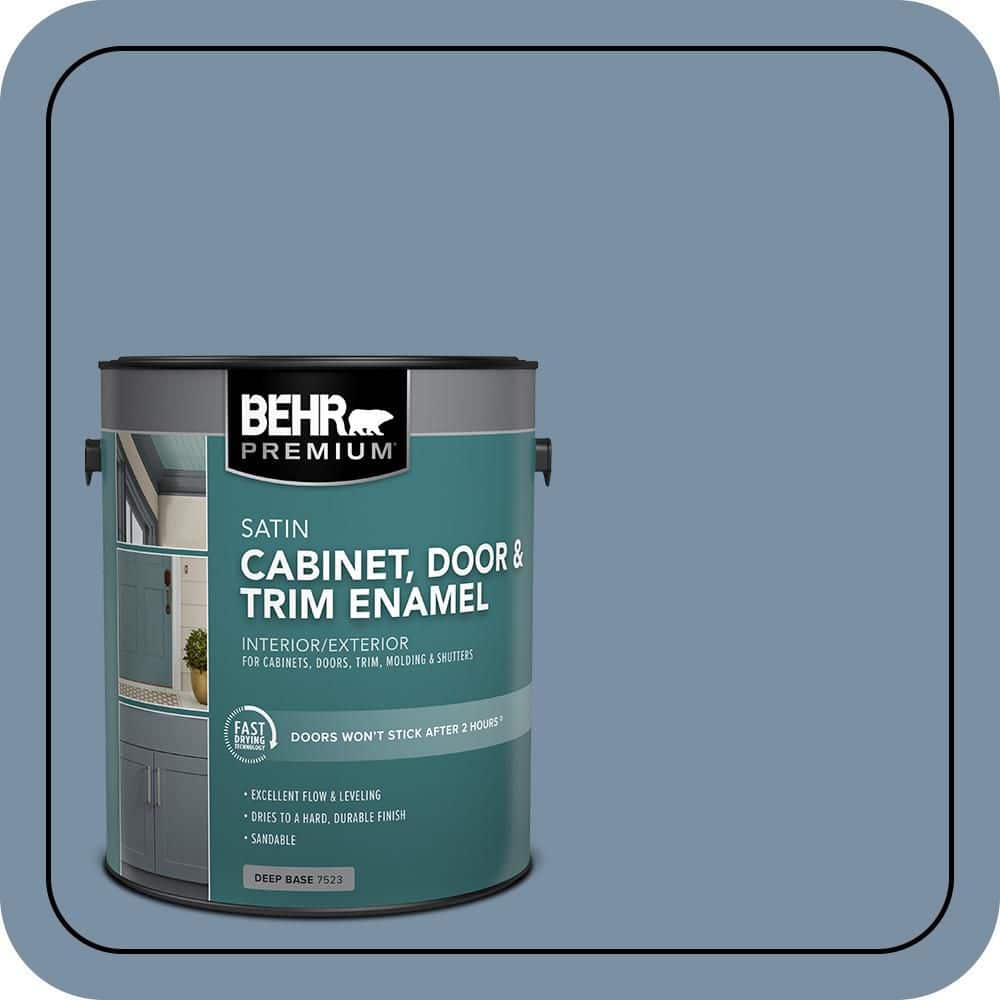 BEHR PREMIUM 1 gal. #S510-4 Jean Jacket Blue Satin Enamel Interior/Exterior Cabinet, Door & Trim Paint (1)