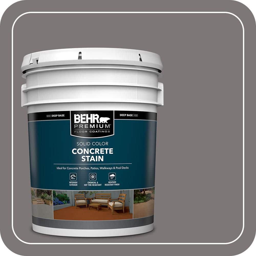 BEHR PREMIUM 5 gal. #PFC-74 Tarnished Silver Solid Color Flat Interior/Exterior Concrete Stain