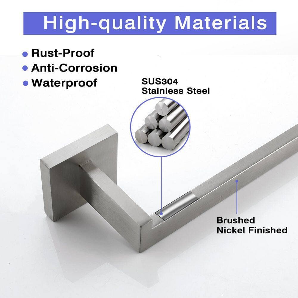 ATKING Bath 9 in. Wall Mounted Towel Bar Stainless Hand Towel Bar Towel Holder in Brushed Nickel (2)