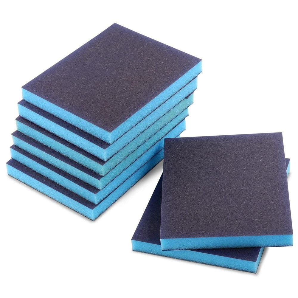 Unbranded 8-Pack 220 Grit Sanding Sponge, Washable and Reusable Wet Dry Sandpaper for Wood, Metal, Furniture, Paint and Drywall