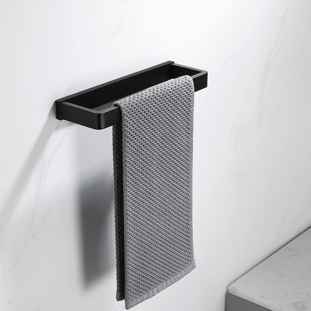 ATKING Stainless Steel Wall Mounted Towel Ring in Matte Black (2)