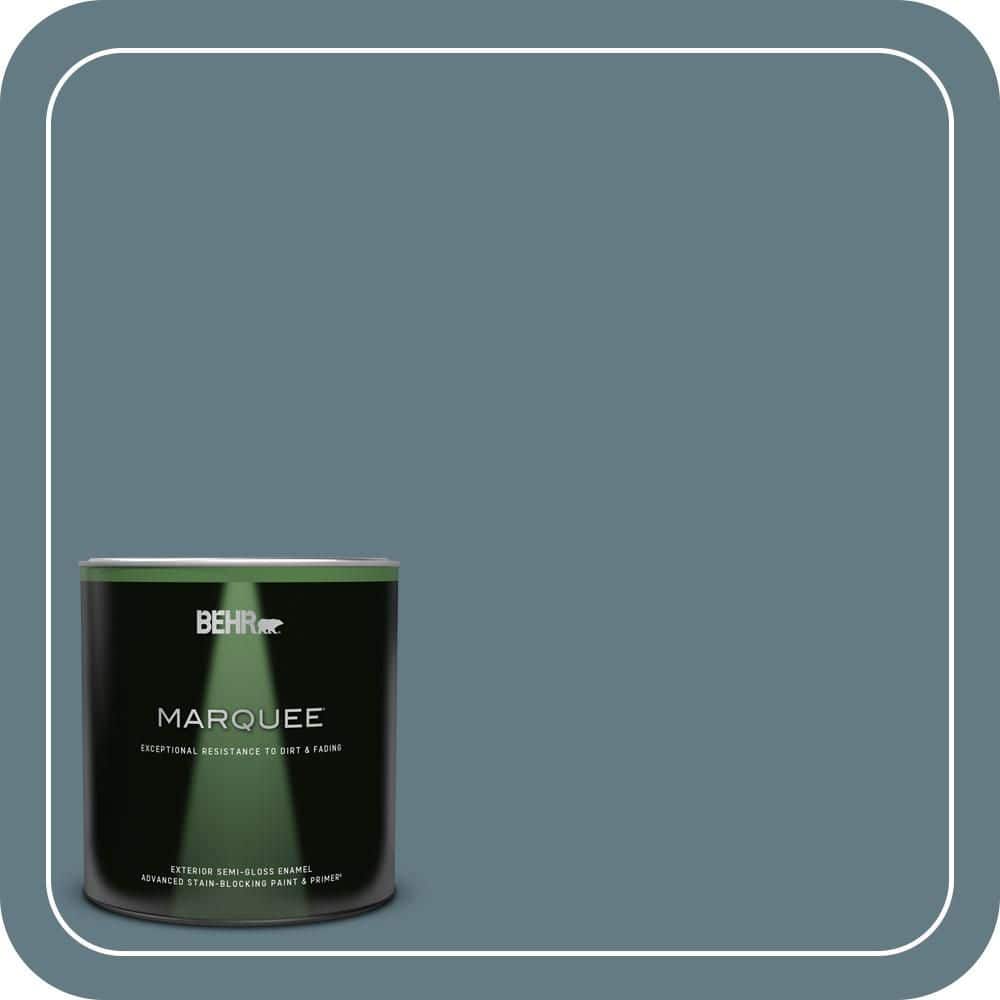 BEHR MARQUEE 1 qt. #540F-5 Smokey Blue Semi-Gloss Enamel Exterior Paint & Primer