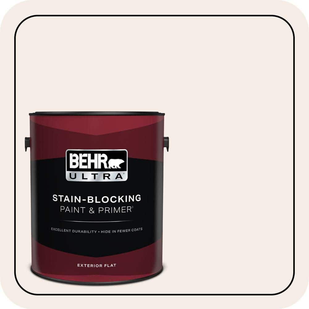 BEHR ULTRA 1 gal. #W-B-110 Soft Lace Flat Exterior Paint & Primer