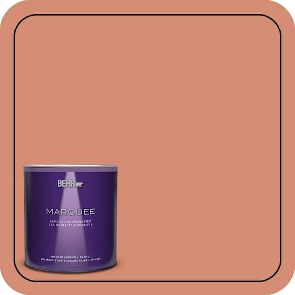 BEHR PREMIUM PLUS #220D-5 Nectarina Flat Interior/Exterior Paint & Primer Color Sample (3)