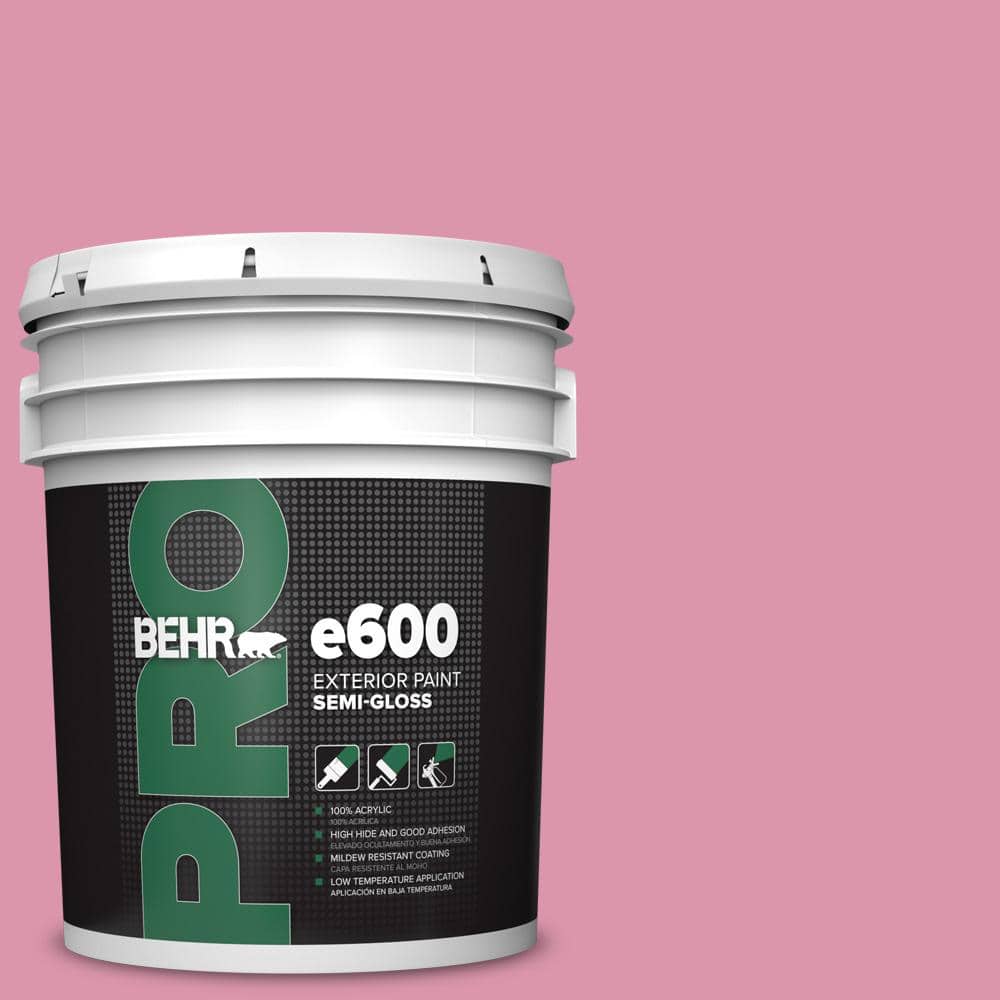 BEHR PRO 5 gal. #110B-4 Foxy Pink Semi-Gloss Exterior Paint (1)