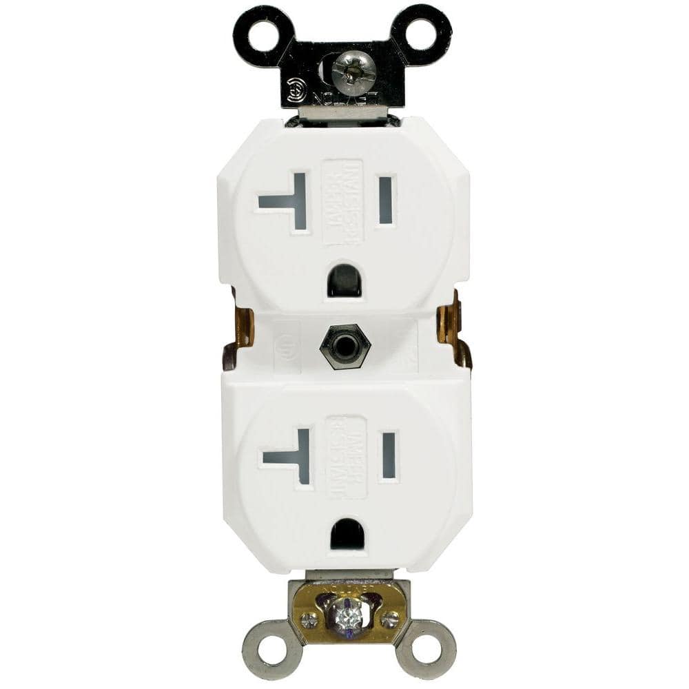 Leviton 125 V Industrial Grade Tamper Weather Resistant Duplex Outlet/Receptacle, TWR20-I