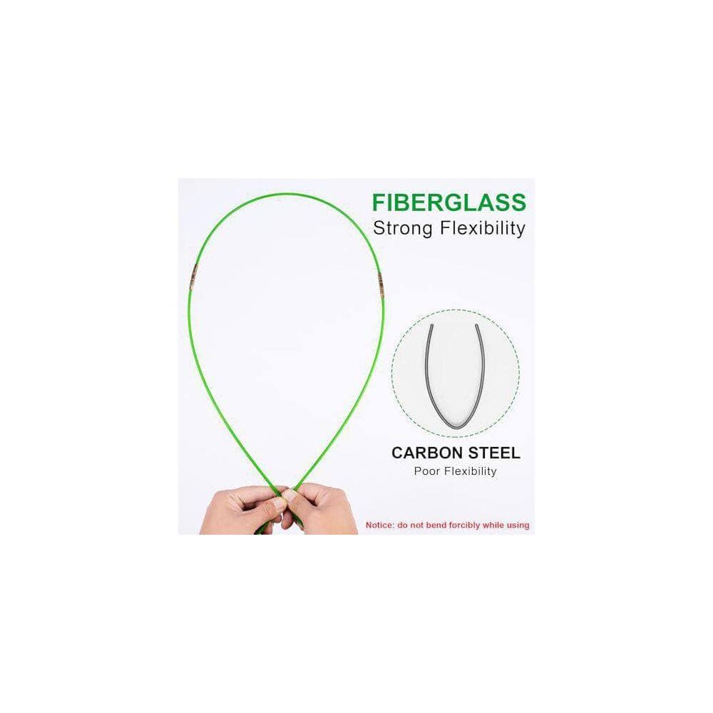 Yichuhaoxi Fiberglass Electrical Wire Fishing Tool 14 ft. with Bright Green Fish Tape Rods, 5 Attachments, and Carrying Case (3)