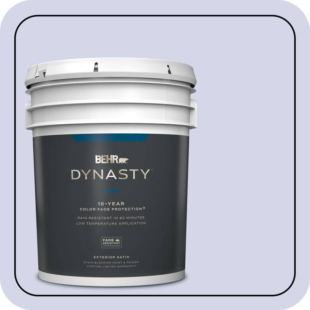 BEHR DYNASTY 5 gal. #620A-2 Cheerful Whisper Satin Enamel Exterior Stain-Blocking Paint & Primer