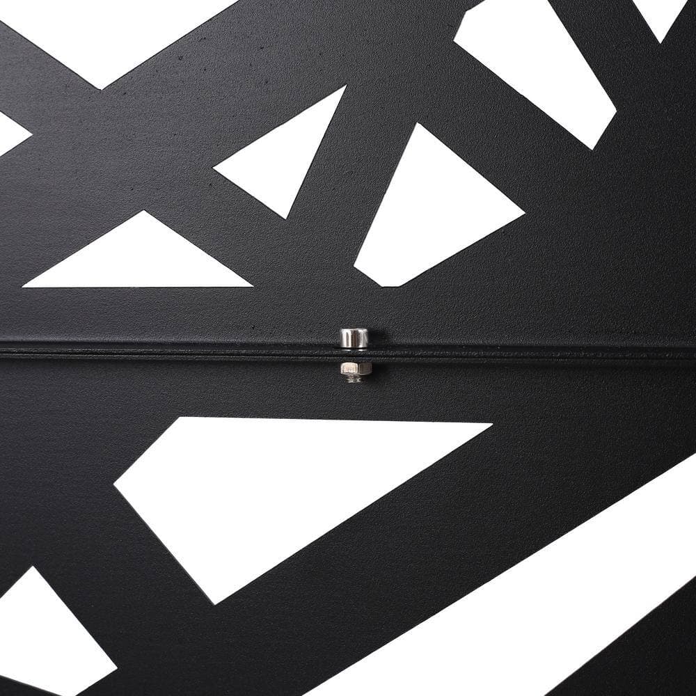 Boosicavelly 48" W x 76" H Black Steel Freestanding Privacy Fence Screen for Outside Lawn Garden (3)