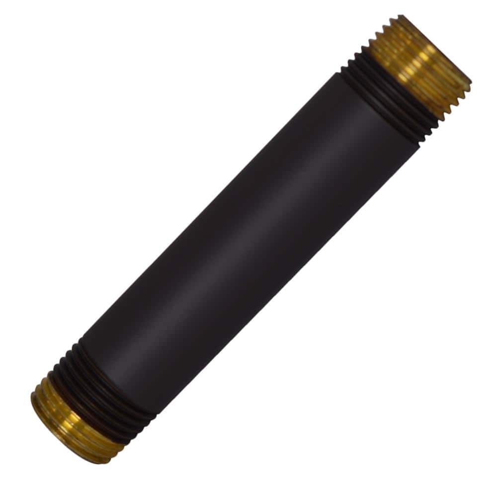 Westbrass 1/2 in. x 4in. IPS Brass Pipe Nipple, Matte Black (1)
