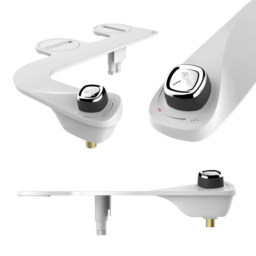 BIO BIDET SlimEdge Non-Electric Bidet Attachment System in White with Seat Bumpers (3)