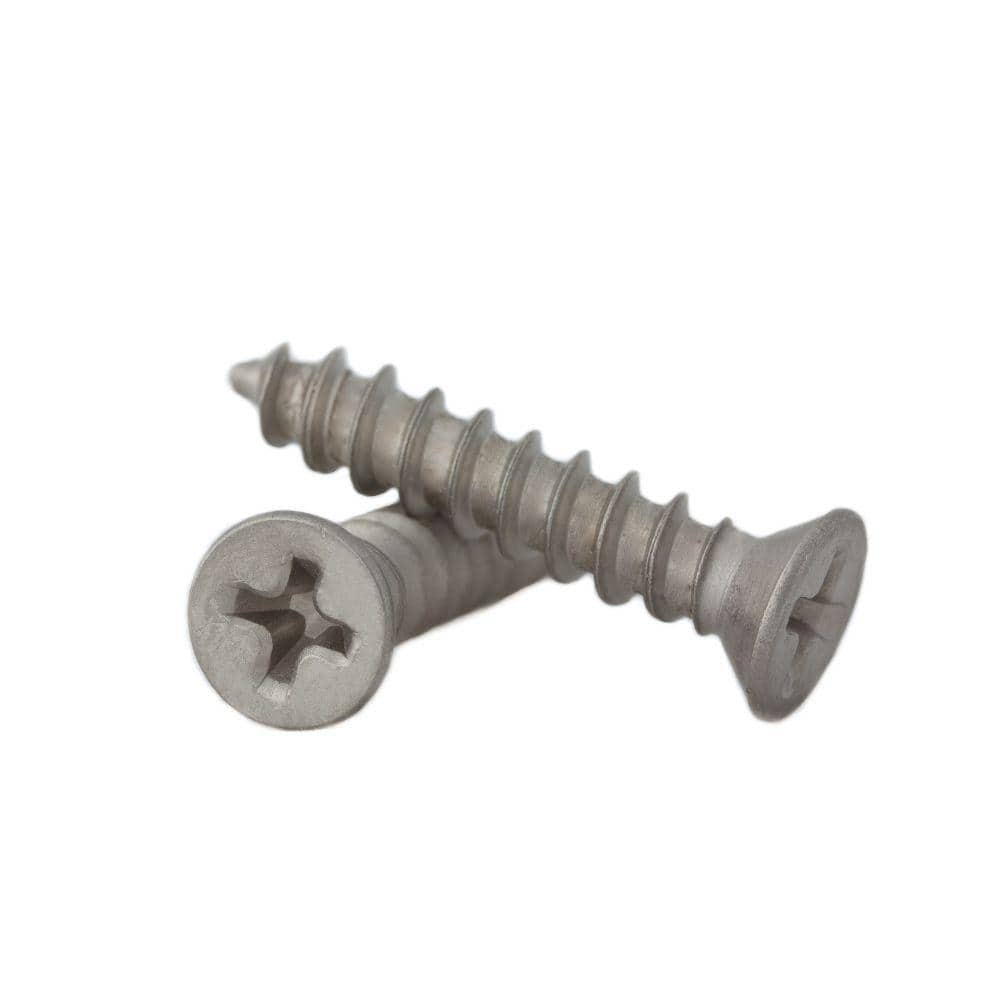 Fringe Screw #9 x 1 in. Satin Nickel Phillips Flat-Head Screw with Oversize Threads for Loose Interior Door Hinges (18-Pack)