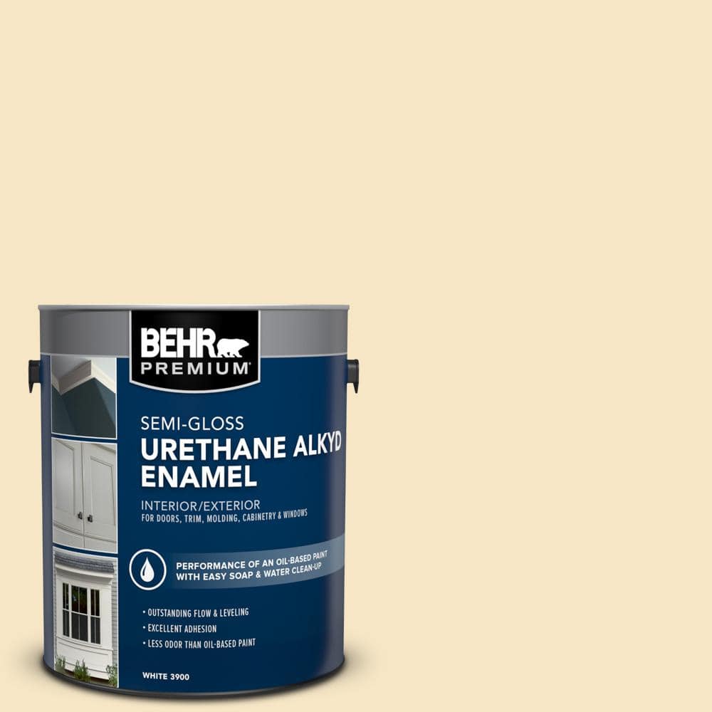 BEHR PREMIUM 1 gal. #330C-2 Lightweight Beige Urethane Alkyd Semi-Gloss Enamel Interior/Exterior Paint