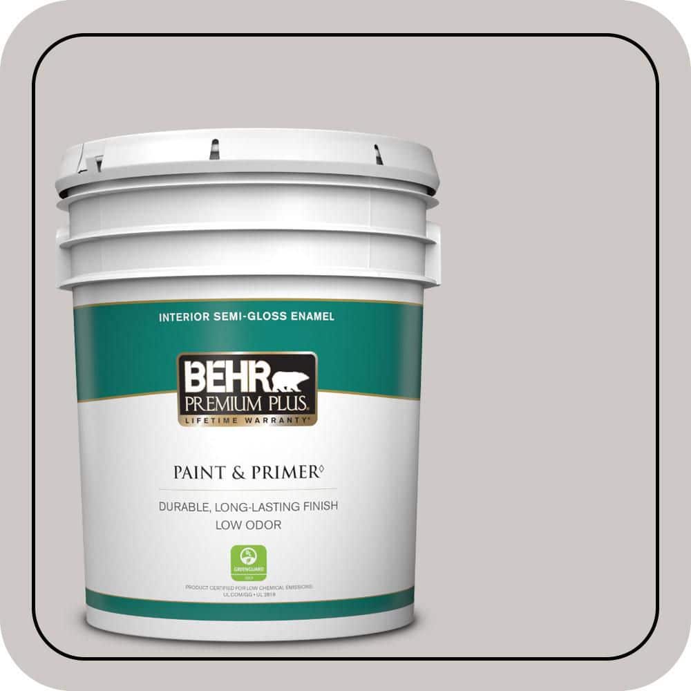 BEHR PREMIUM PLUS 5 gal. #PPU26-09 Graycloth Semi-Gloss Enamel Low Odor Interior Paint & Primer