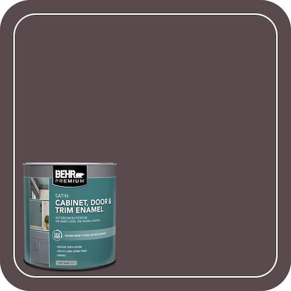 BEHR PREMIUM 1 qt. #N100-7 Aubergine Satin Enamel Interior/Exterior Cabinet, Door & Trim Paint (2)
