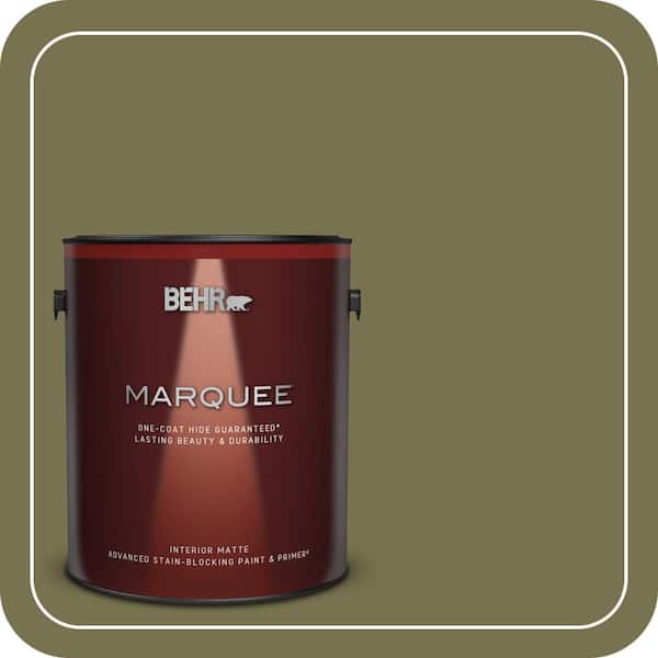 BEHR MARQUEE 1 gal. #S350-6 Truly Olive Matte Interior Paint & Primer (2)