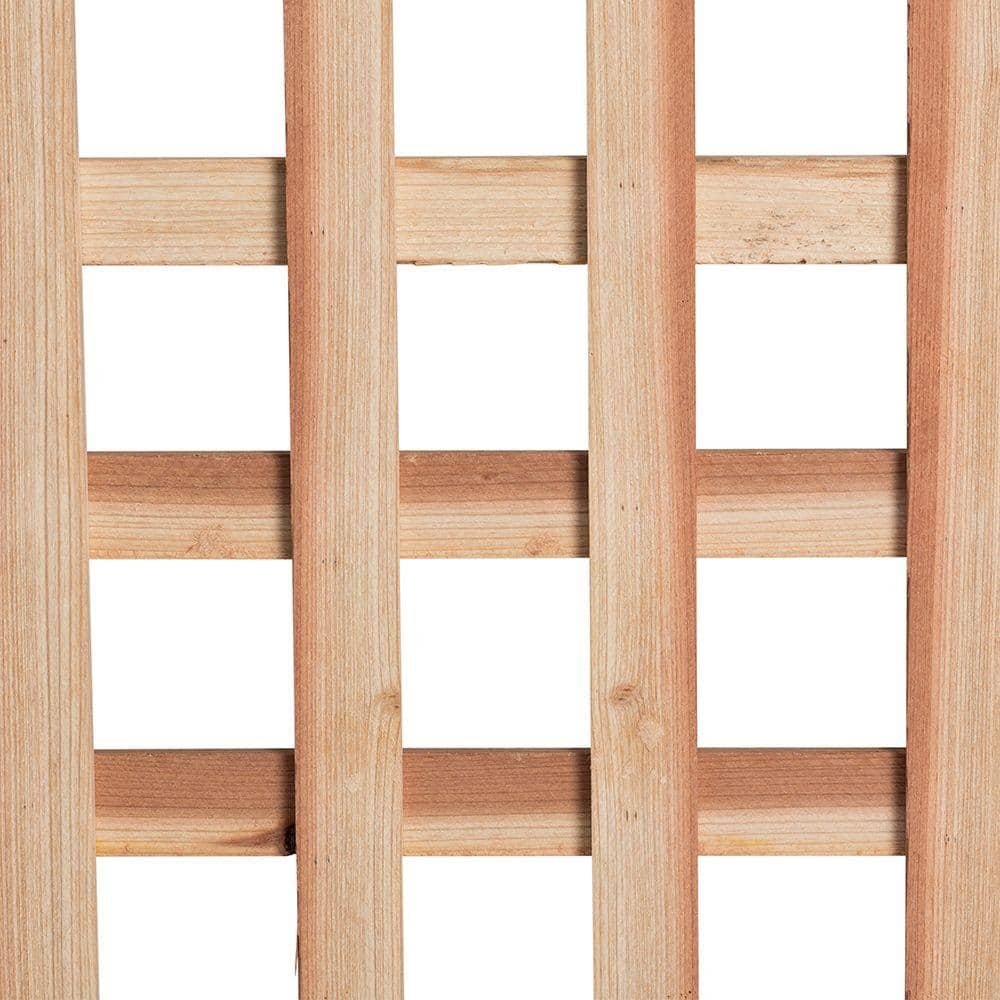 Mendocino Forest Products 7/16 in. x 4 ft. x 8 ft. Redwood Square Hole Architectural Lattice (3)