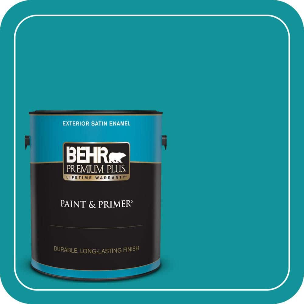 BEHR PREMIUM PLUS 1 gal. #500B-6 Peacock Feather Satin Enamel Exterior Paint & Primer