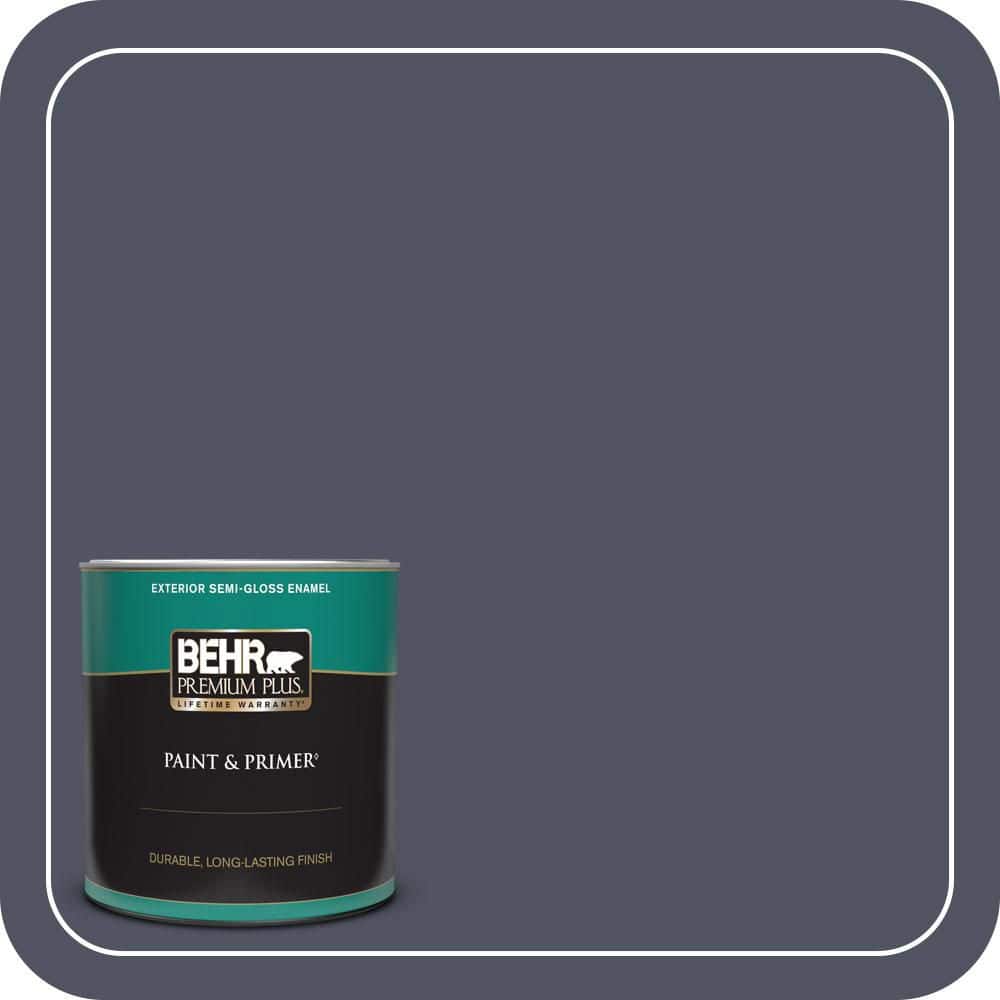 BEHR PREMIUM PLUS 1 qt. #S550-7 Knighthood Semi-Gloss Enamel Exterior Paint & Primer