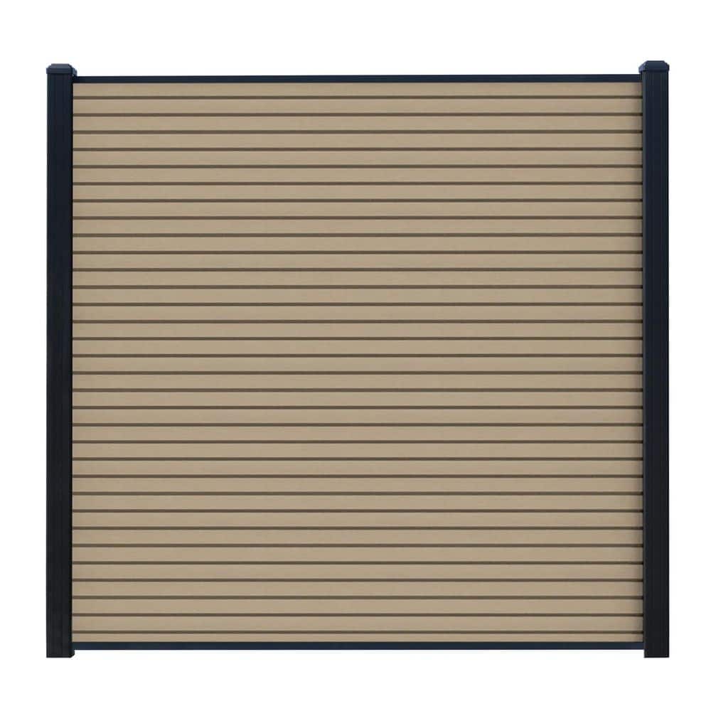 CREATIVE SURFACES 6 ft. x 6 ft. Composite Fluted Board Fence Panel Dover Sand (12-Pack) (2)