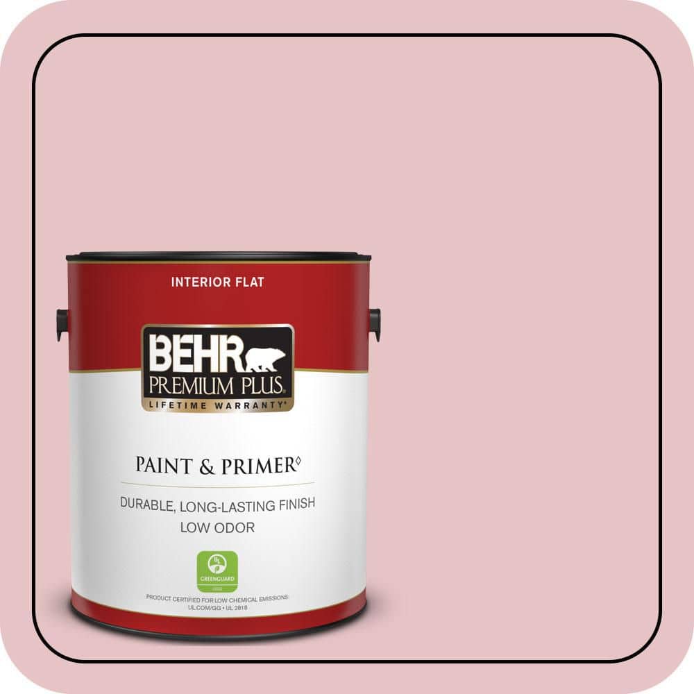 BEHR PREMIUM PLUS 1 gal. #S140-2 Cranapple Cream Flat Low Odor Interior Paint & Primer