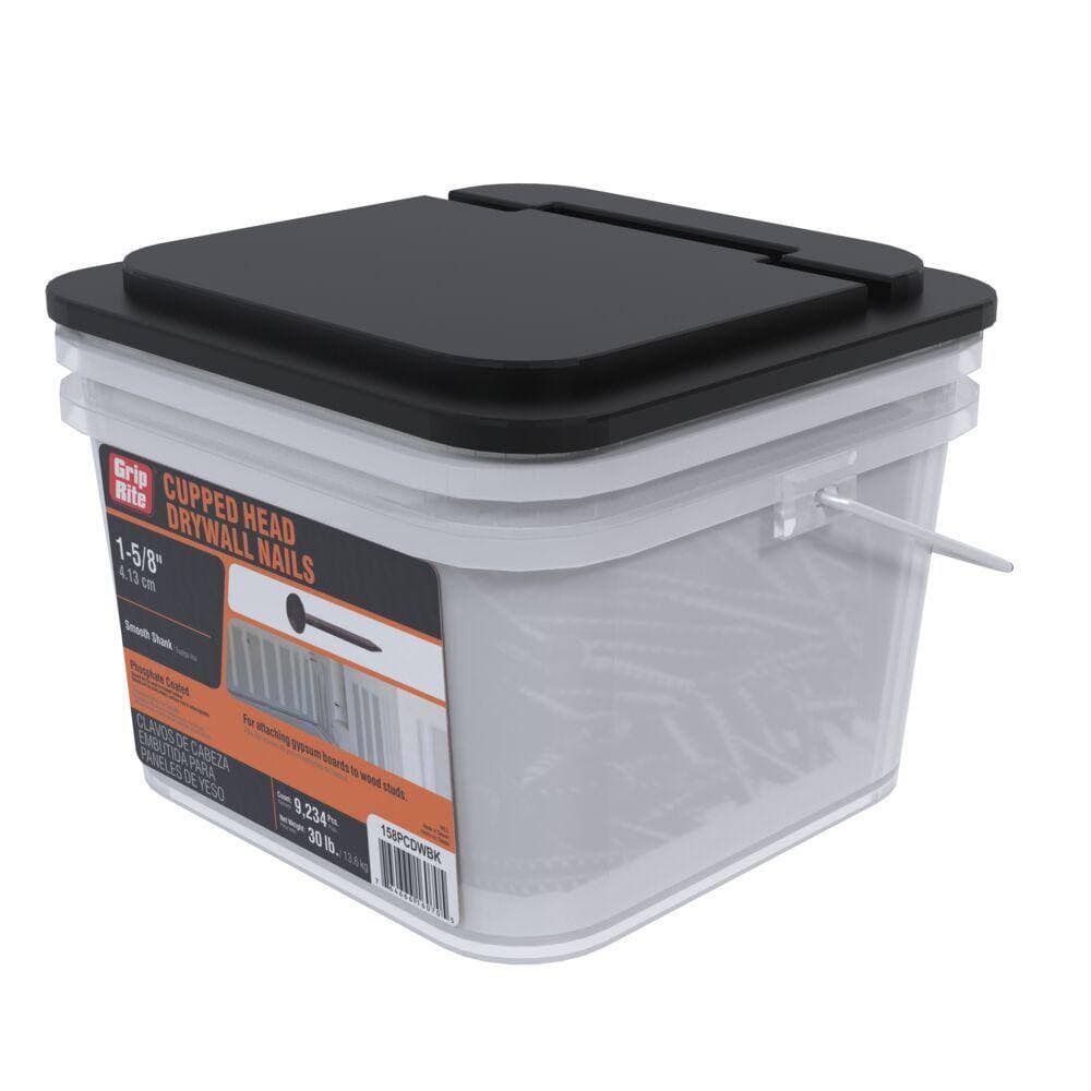 Grip-Rite 1-5/8 in. x 13-Gauge Phosphate Coated Smooth Shank Drywall Nails 30 lb. Box (3)