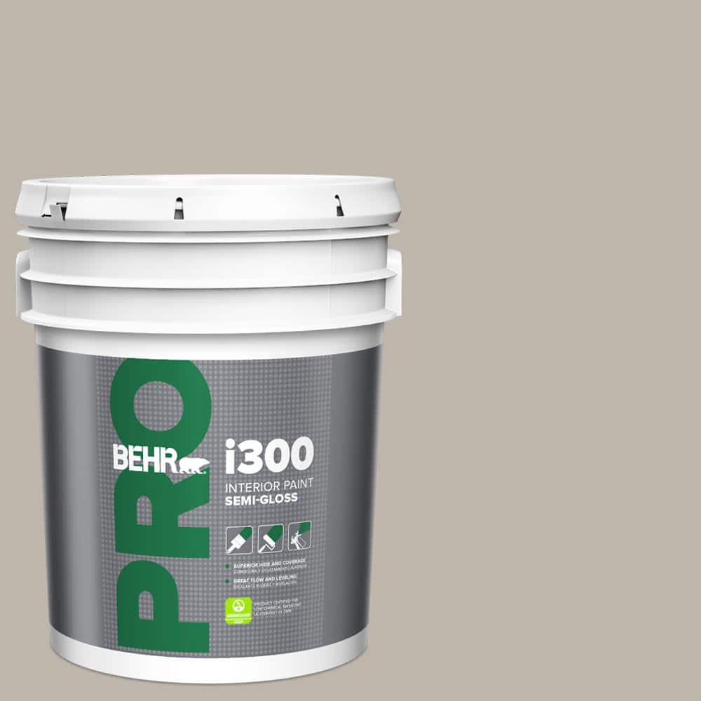 BEHR PRO 5 gal. #HDC-CT-21 Grey Mist Semi-Gloss Interior Paint