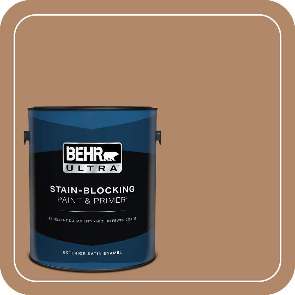 BEHR ULTRA 1 gal. #MQ2-2 Syrup Satin Enamel Exterior Paint & Primer