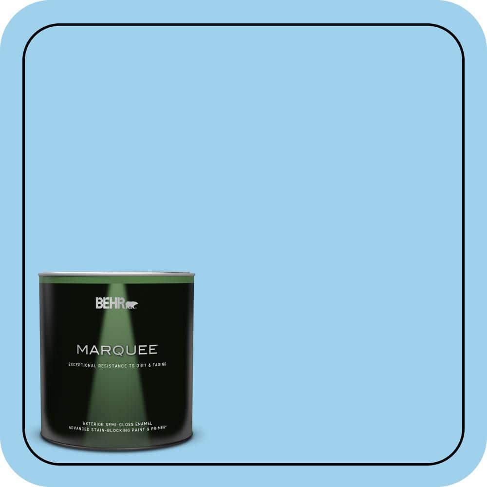 BEHR MARQUEE 1 qt. #P500-3 Spa Blue Semi-Gloss Enamel Exterior Paint & Primer (1)