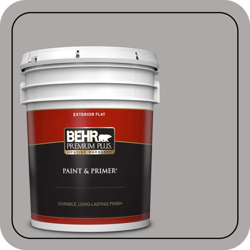 BEHR PREMIUM PLUS 5 gal. #PPU18-14 Cathedral Gray Flat Exterior Paint & Primer