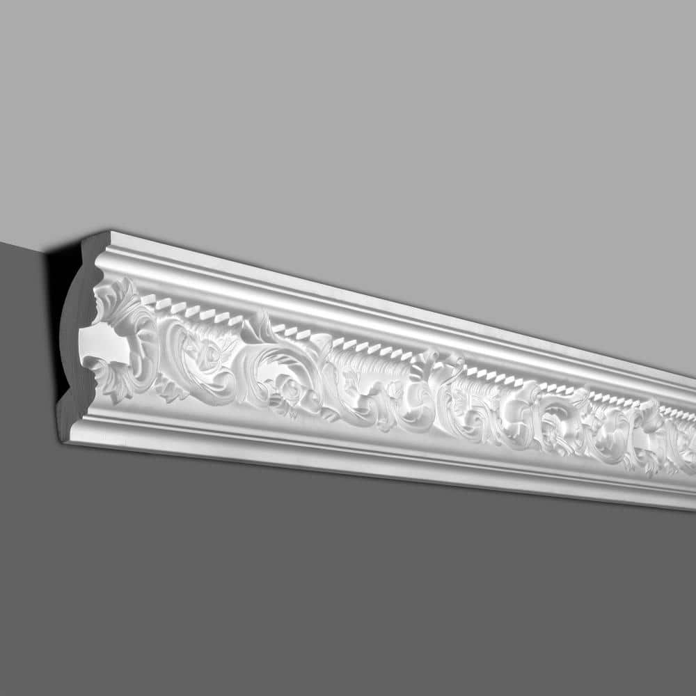 American Pro Decor 4-1/2 in. x 2 in. x 94-1/2 in. Floral Polyurethane Crown Moulding Pro Pack 15-1/2 LF (2-Pack) (2)