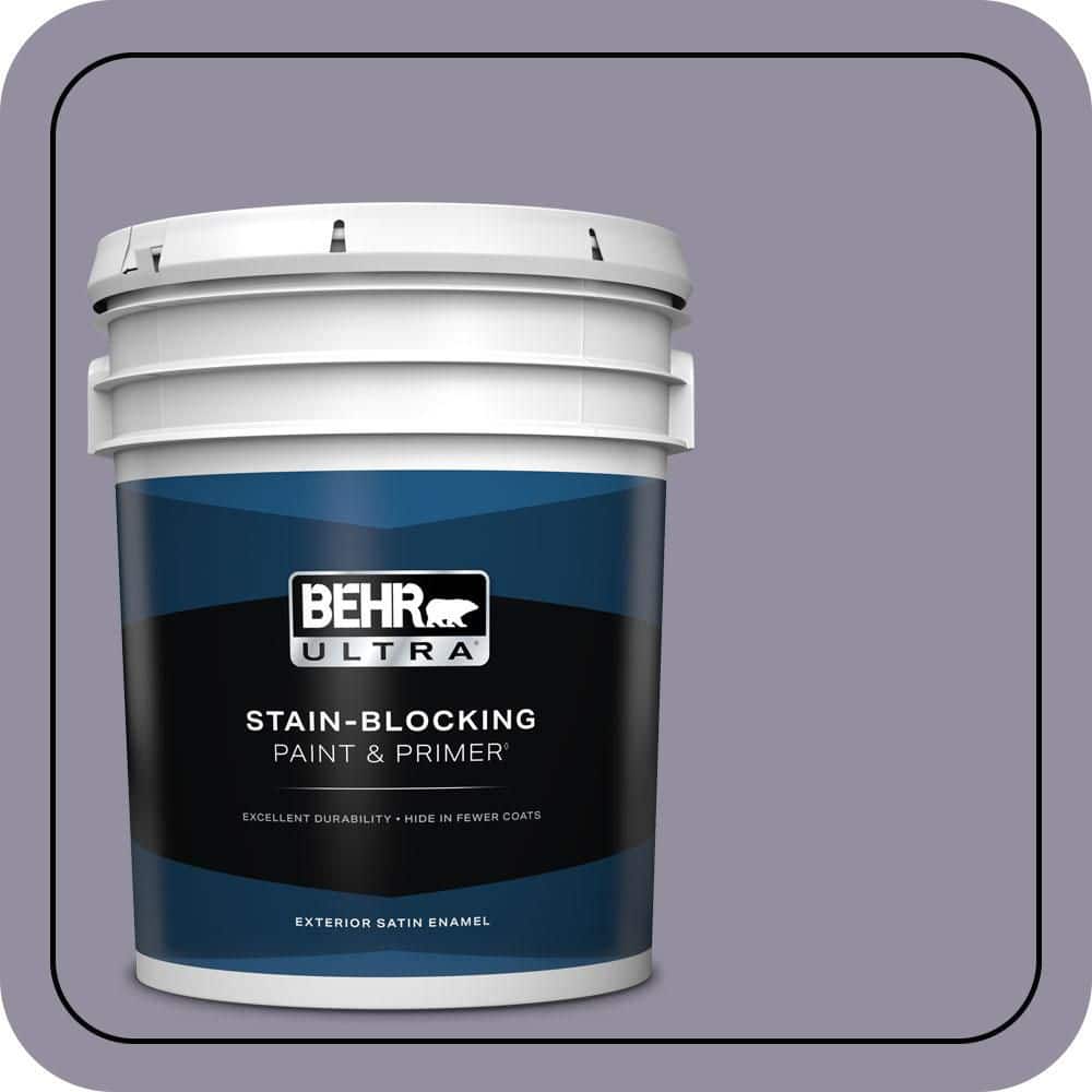 BEHR ULTRA 5 gal. #N560-4 Evening in Paris Satin Enamel Exterior Paint & Primer