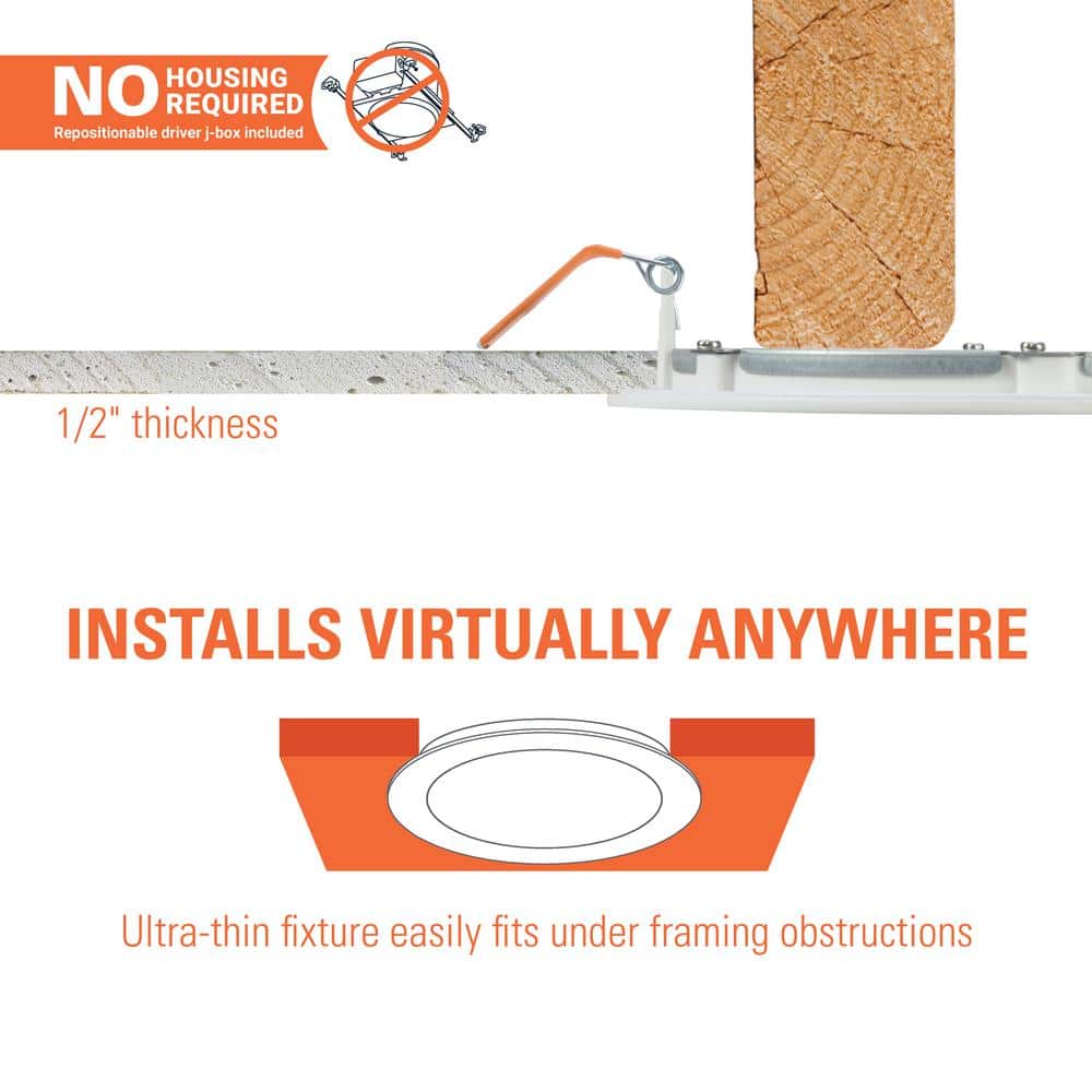 HALO 12-Pack HLBSL 6 in. Adjustable CCT Canless Integrated LED Recessed Light, 900 Lumens, 5CCT, White (4)