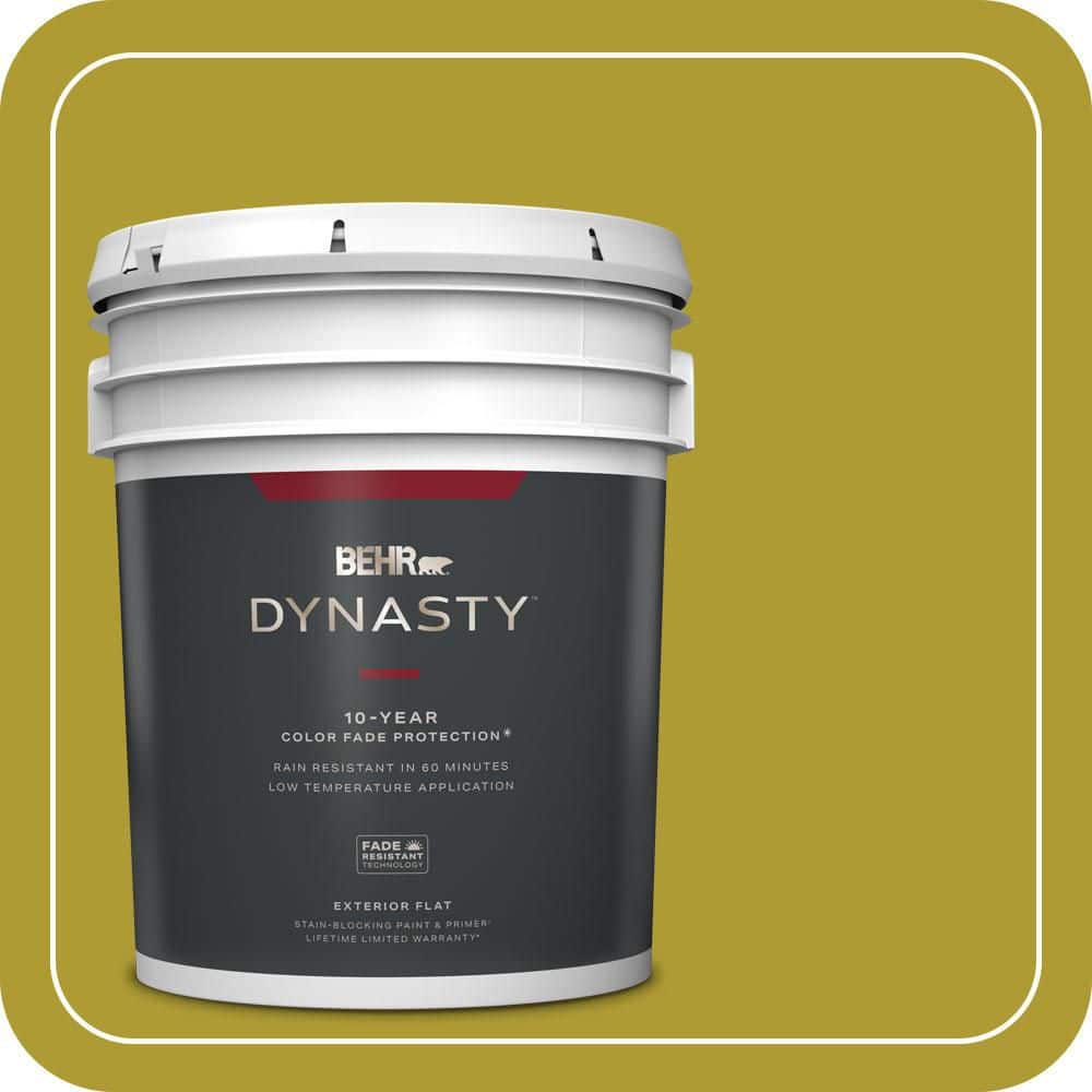 BEHR DYNASTY 5 gal. #P330-7 Luscious Lime Flat Exterior Stain-Blocking Paint & Primer