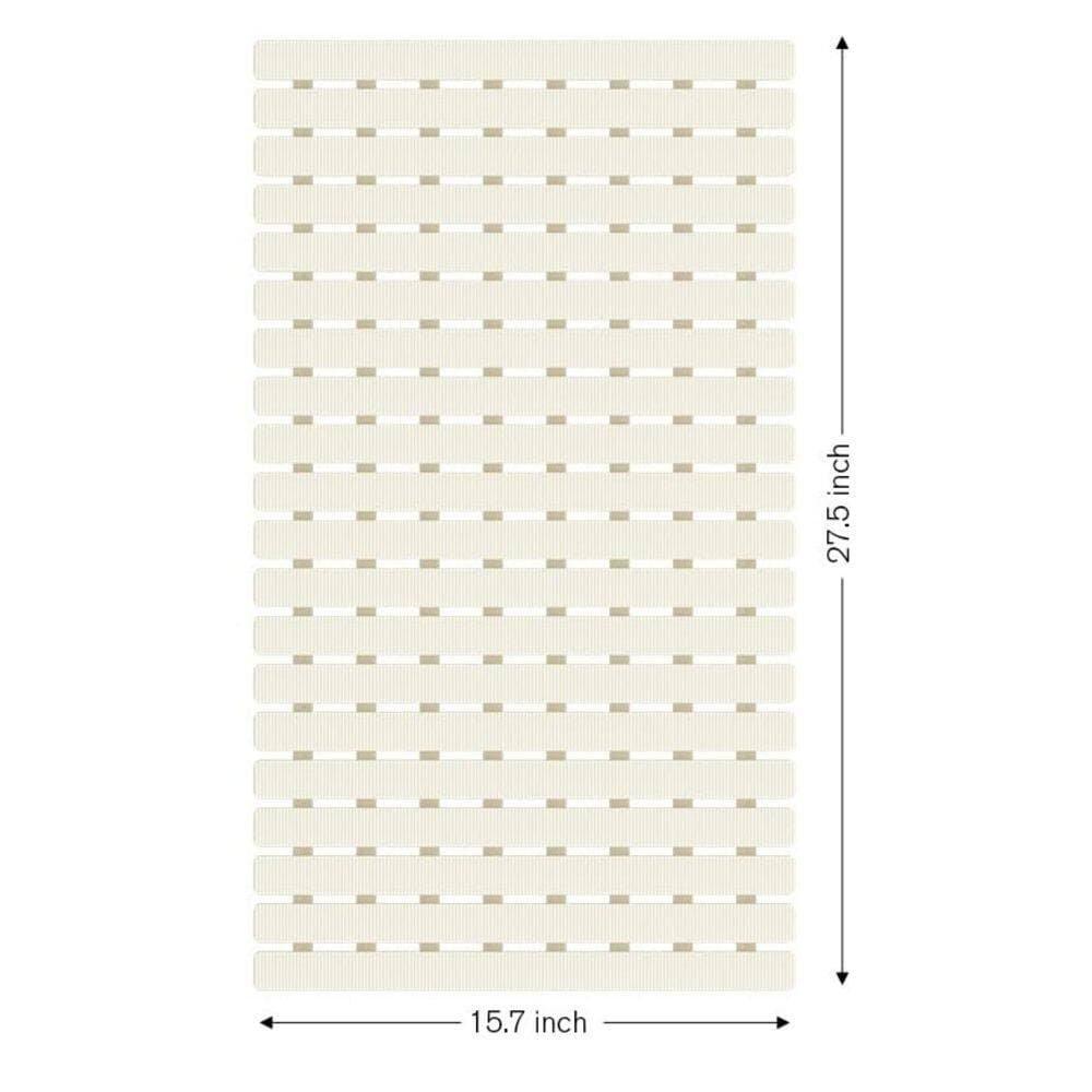 Wudkey 15.7 in. x 27.5 in. Bathtub Mat Non Slip in White, Suction Cups Design and Drain Holes, Soft and Eco-Friendly (2)