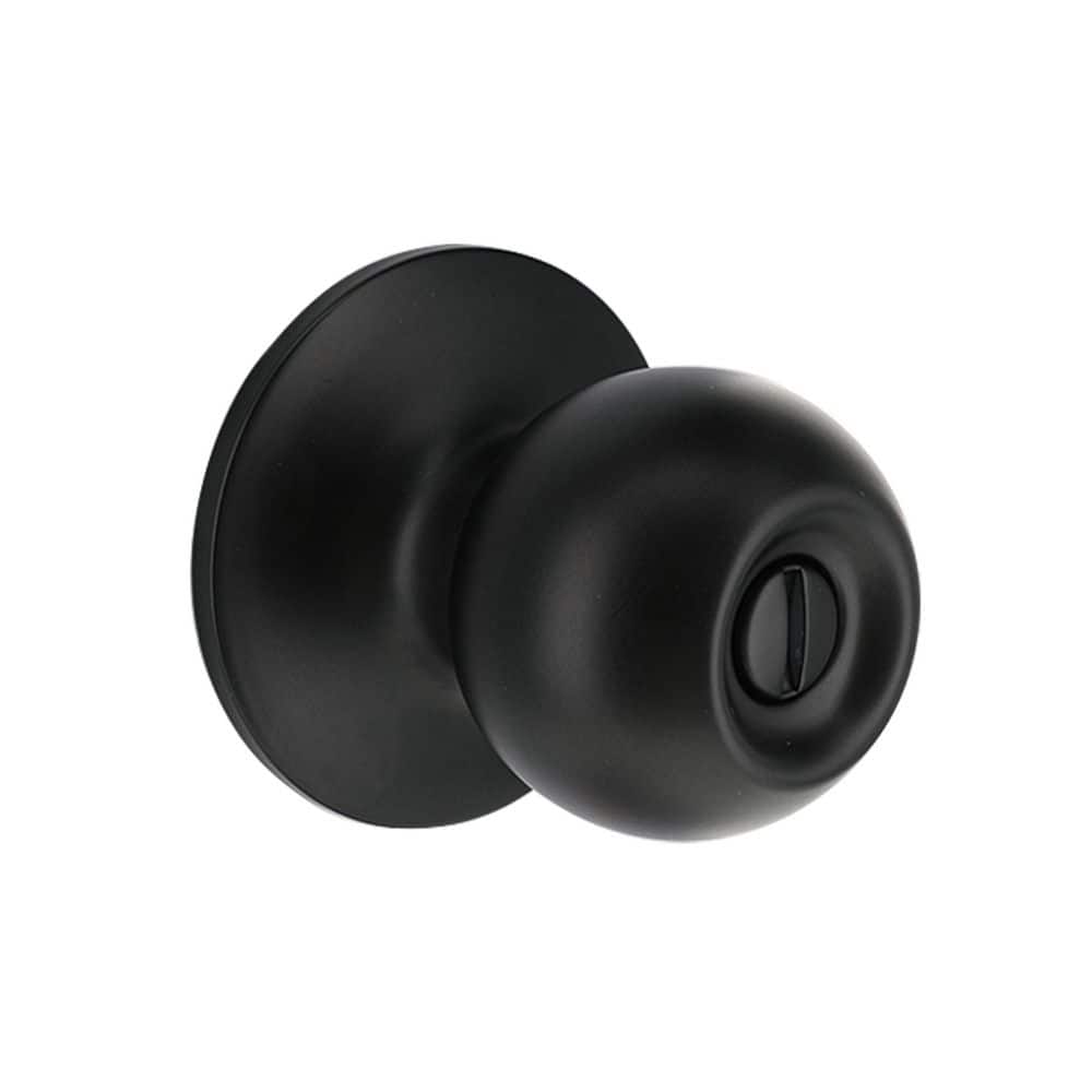 Defiant Saturn Matte Black Bed/Bath Door Knob