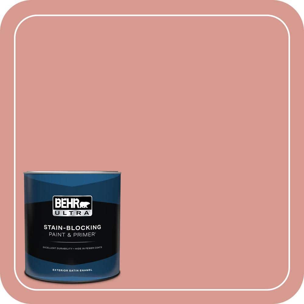 BEHR ULTRA 1 qt. #T13-15 Shanghai Peach Satin Enamel Exterior Paint & Primer