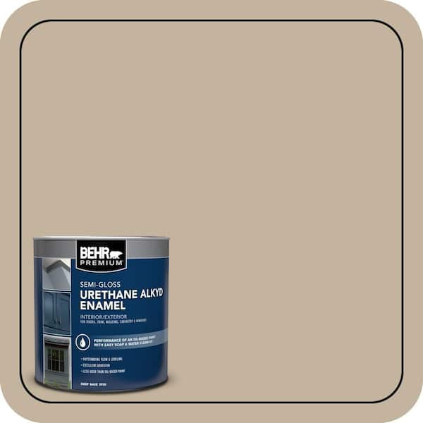 BEHR PREMIUM 1 qt. #BNC-03 Essential Brown Semi-Gloss Enamel Urethane Alkyd Interior/Exterior Paint (2)