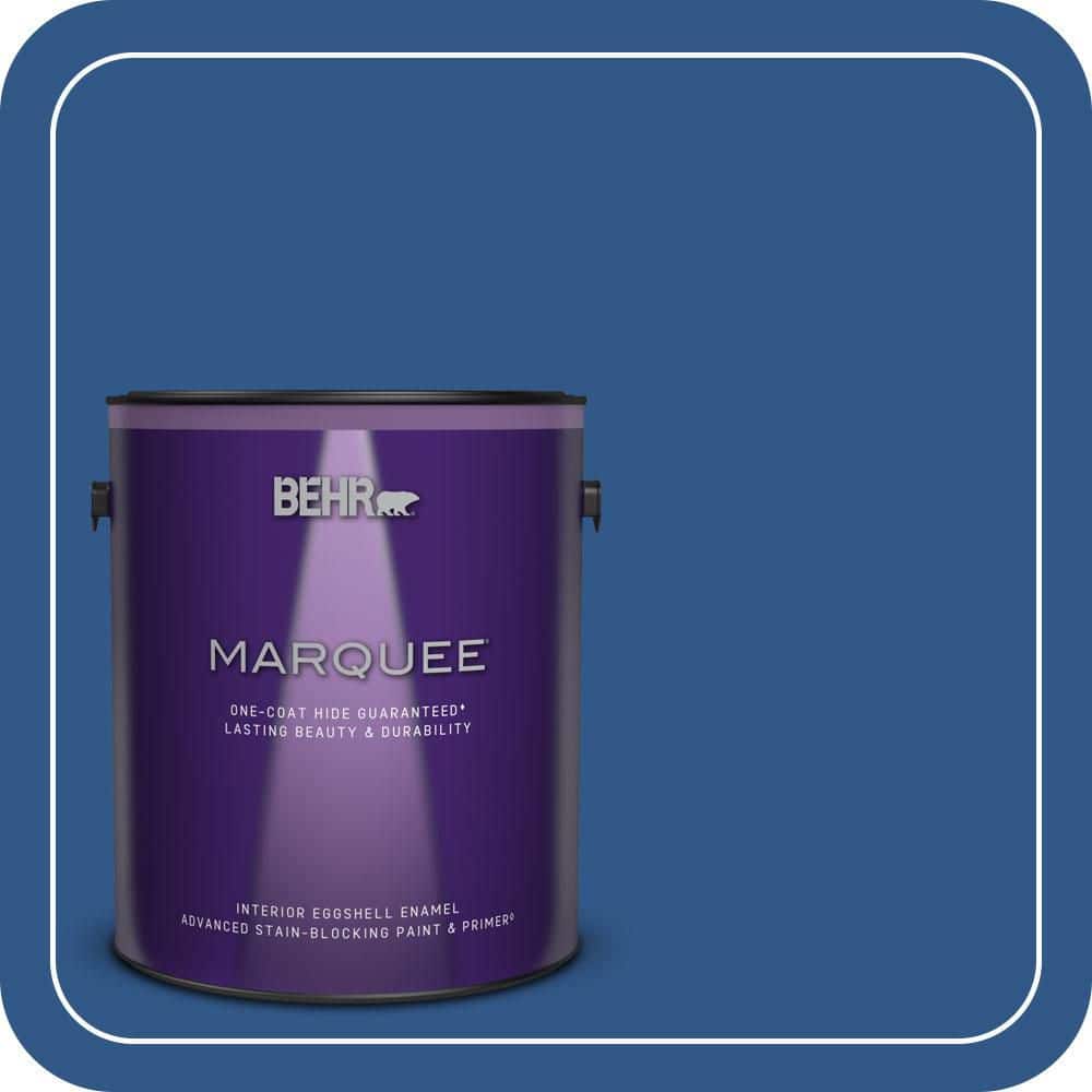 BEHR MARQUEE 1 gal. #590B-7 Award Blue Eggshell Enamel Interior Paint & Primer