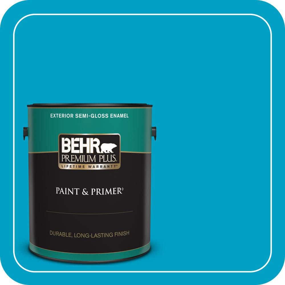 BEHR PREMIUM PLUS 1 gal. #530B-6 Tropical Holiday Semi-Gloss Enamel Exterior Paint & Primer