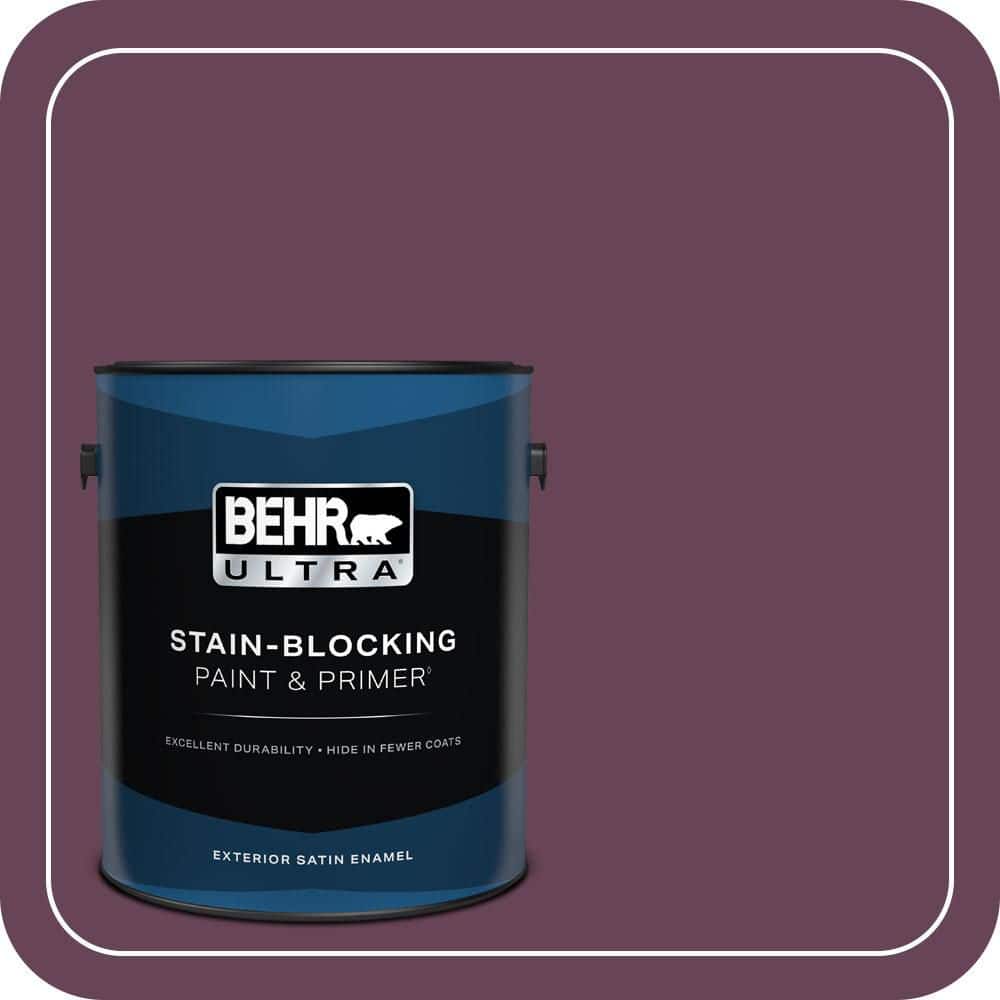 BEHR PREMIUM PLUS 1 gal. #ICC-111 Plum Harvest Semi-Gloss Enamel Low Odor Interior Paint & Primer (1)