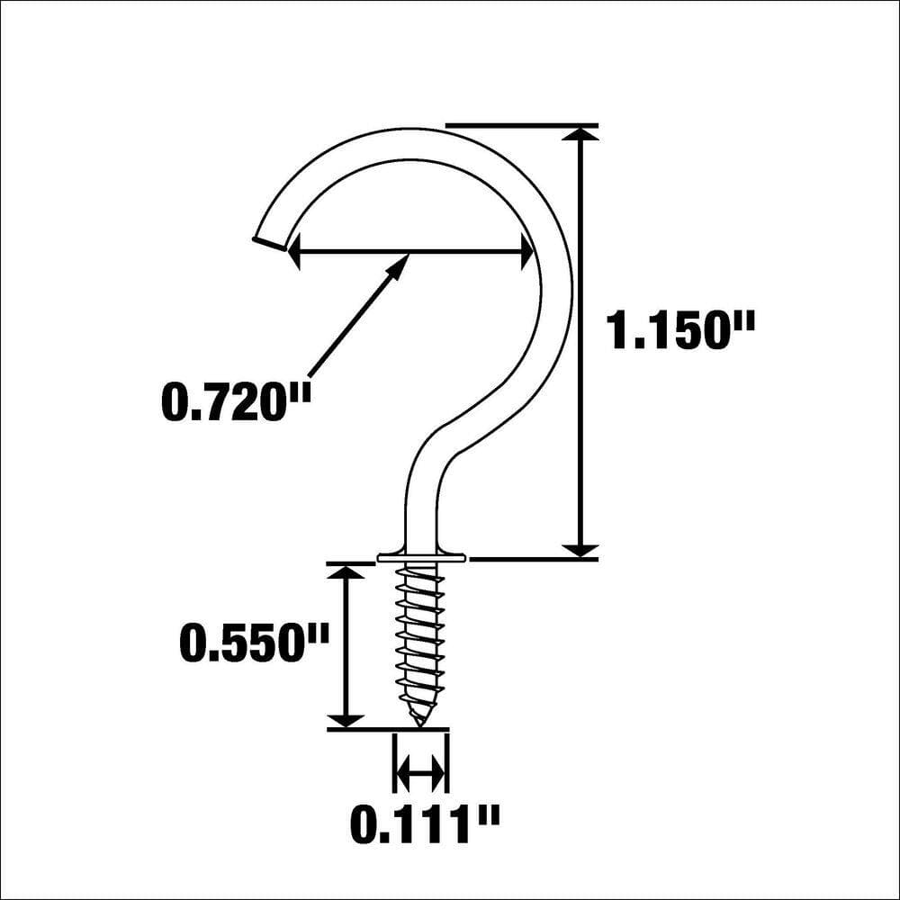 Everbilt Cup 1-1/4 in. Black Hook (150-Piece) (3)