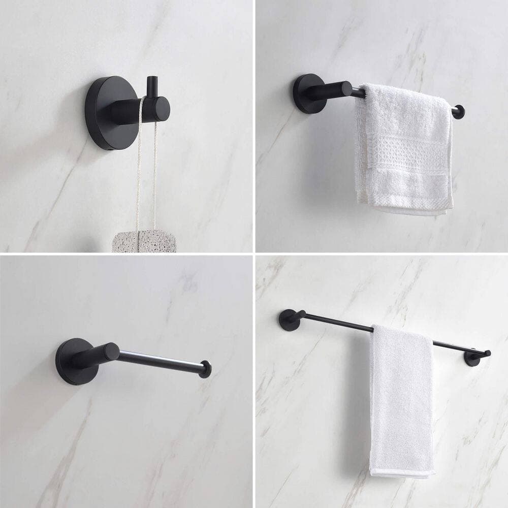 KIBI Bathroom Accessories 5-Piece Bathroom Hardware Set with Towel Bar/Rack Toilet Paper Holder (3)