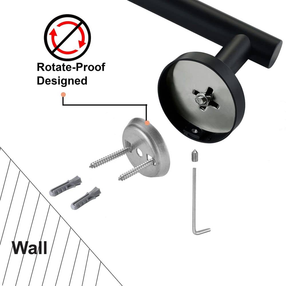 KHKFY Matte Black 9-Inch Towel Bar – Wall Mounted, Rust-Proof SUS304 Stainless Steel, 3 in Projection, Durable (2)