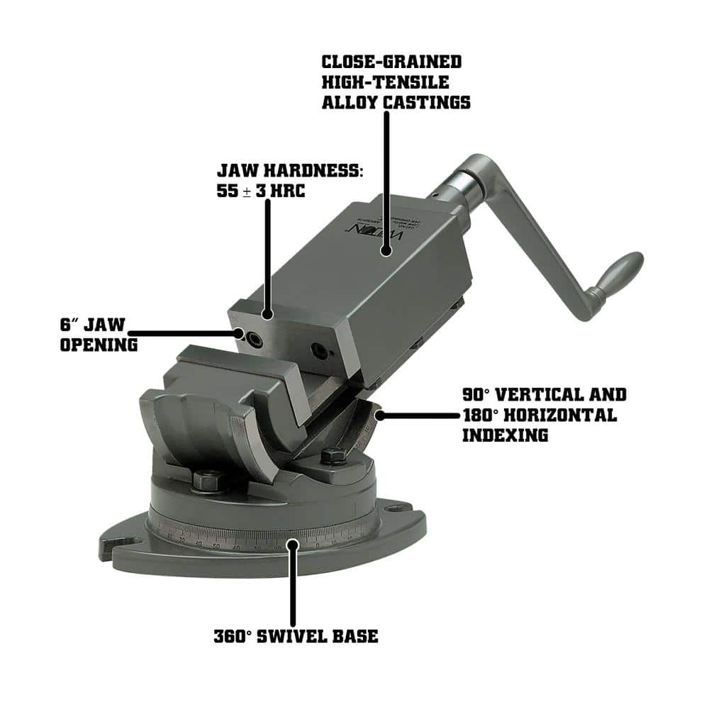 Wilton 2-Axis Precision Angular Vise 6 in. Jaw Opening (2)