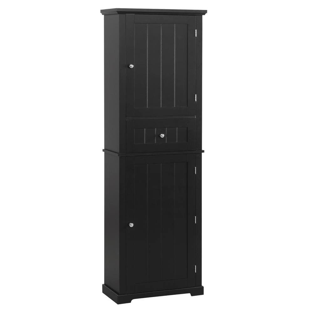 Zeus & Ruta 22 in. W 11 in. D 67.3 in. H Linen Cabinet with Drawer and Adjustable Shelf (3)