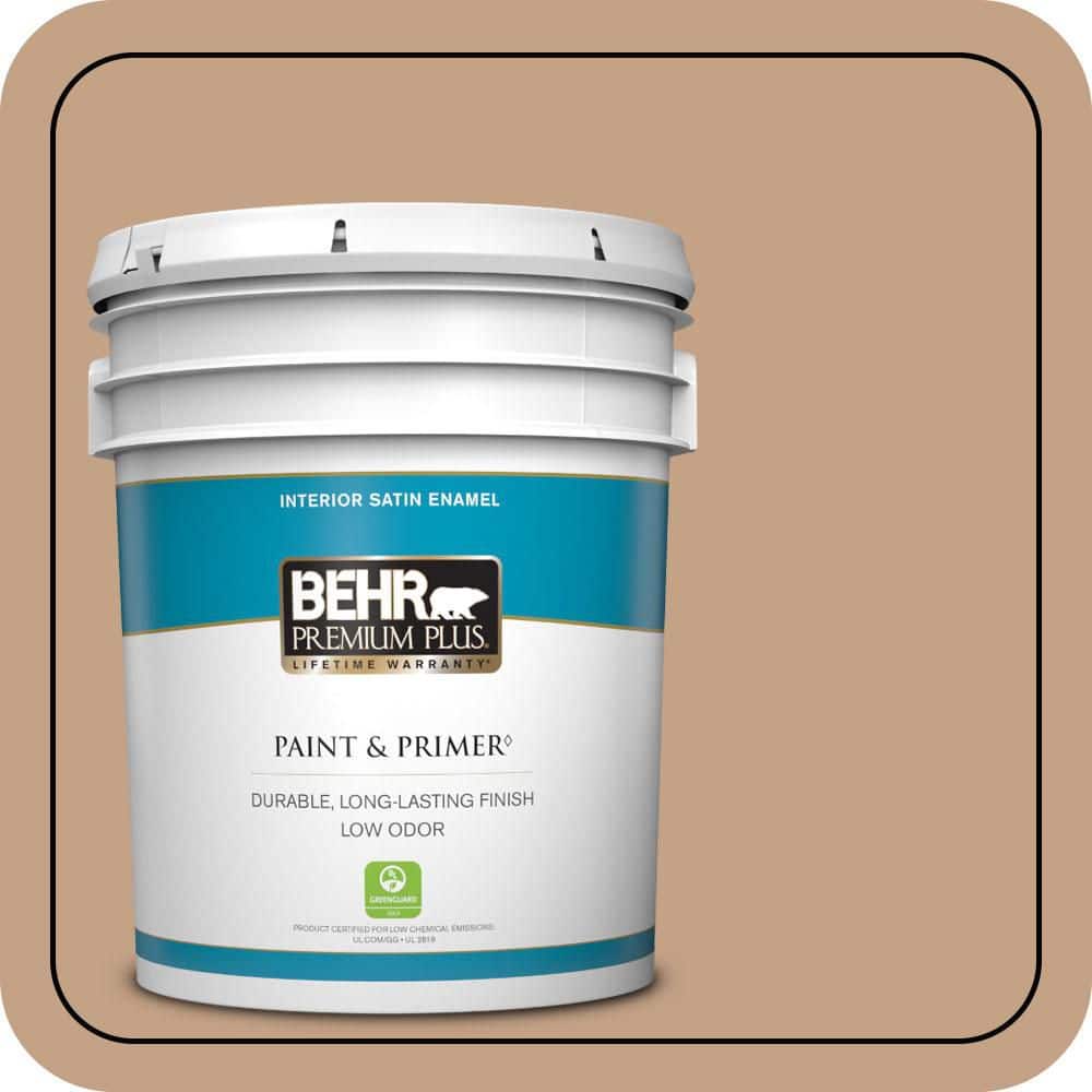 BEHR PREMIUM PLUS 5 gal. #S240-4 Pacific Bluffs Satin Enamel Low Odor Interior Paint & Primer